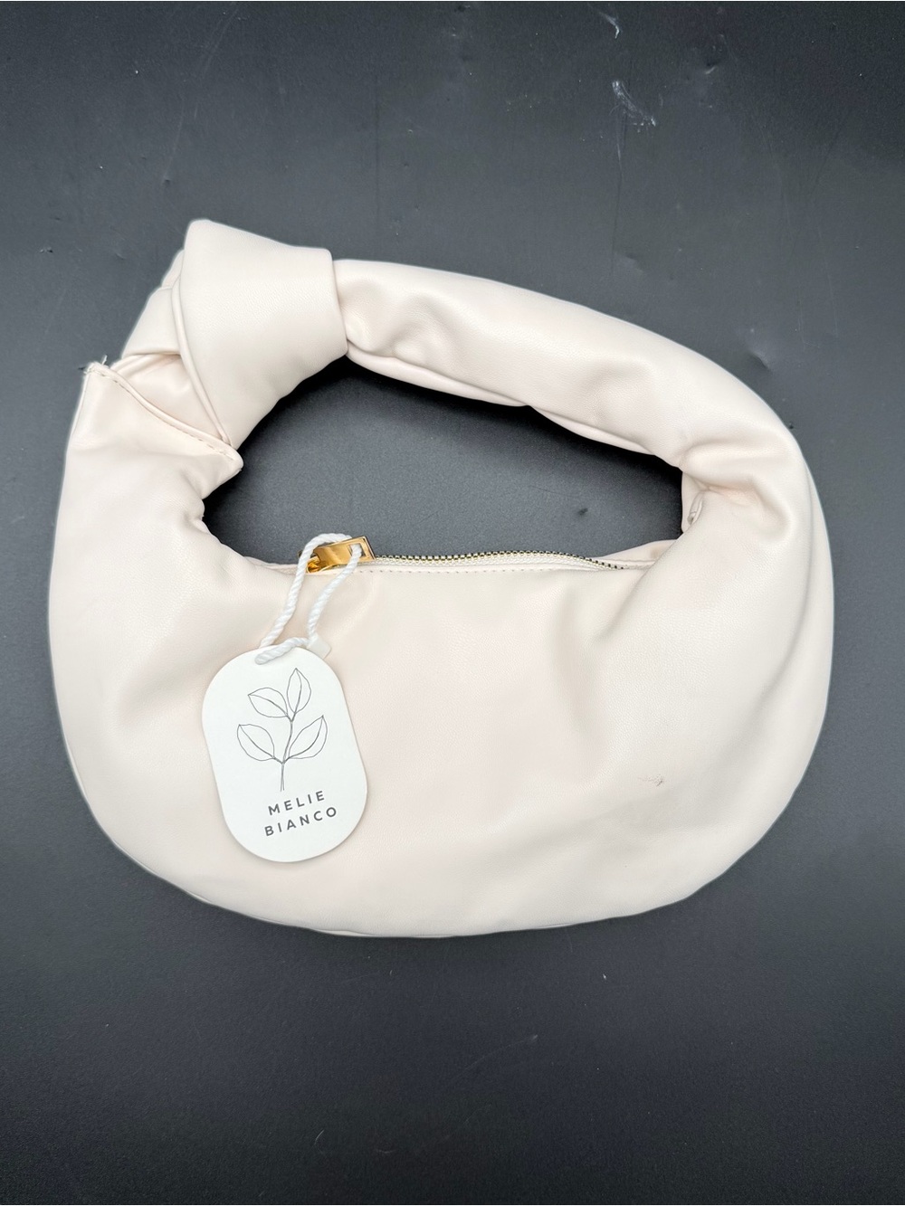 Melie Bianco Cream Knot-Handle Mini Bag